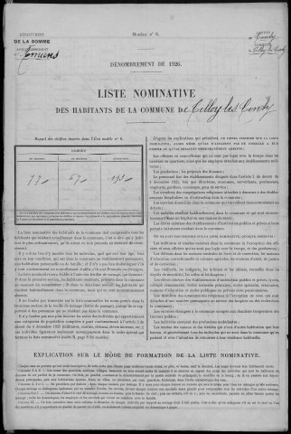 Recensement de la population : Tilloy-lès-Conty