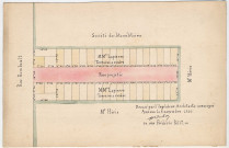 Plan figurant des terrains à vendre, appartenant à MM. Lapierre, et une rue projetée perpendiculaire à la rue Rembault à Amiens, dressé par l'architecte Dubois