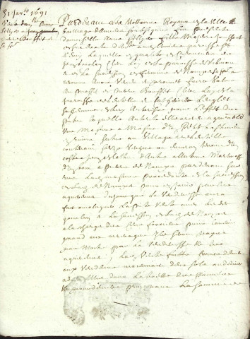 Etude de Me Antoine Debacq à Amiens (étude n°6). Minutes de l'année 1691