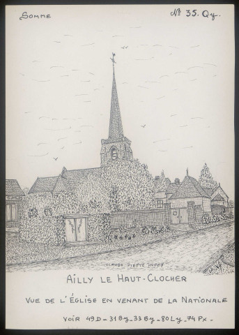 Ailly-le-Haut-Clocher : vue de l'église - (Reproduction interdite sans autorisation - © Claude Piette)