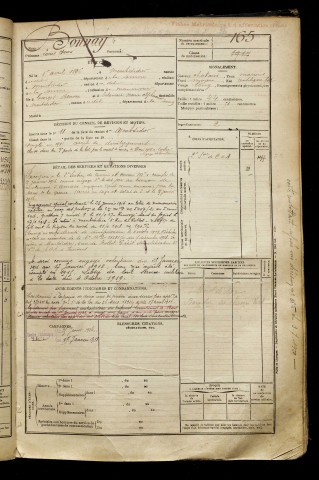 Bonnay, Louis Henri, né le 01 avril 1896 à Montdidier (Somme), classe 1916, matricule n° 165, Bureau de recrutement de Péronne