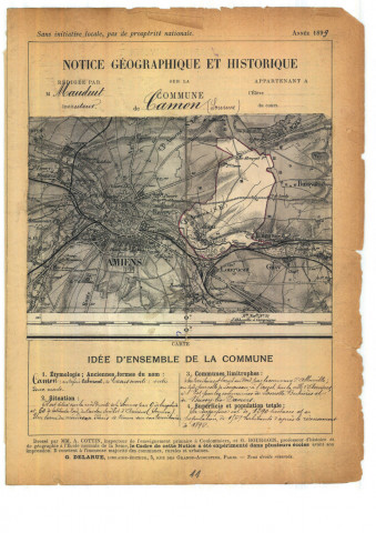 Camon : notice historique et géographique sur la commune