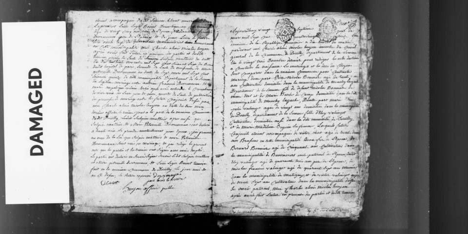 Douilly : naissances, mariages (1793-1885)