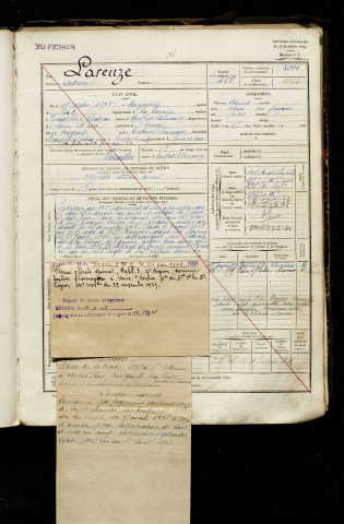 Lareuze, Adrien, né le 11 octobre 1898 à Margerides (Corrèze), classe 1918, matricule n° 2311, Bureau de recrutement d'Amiens