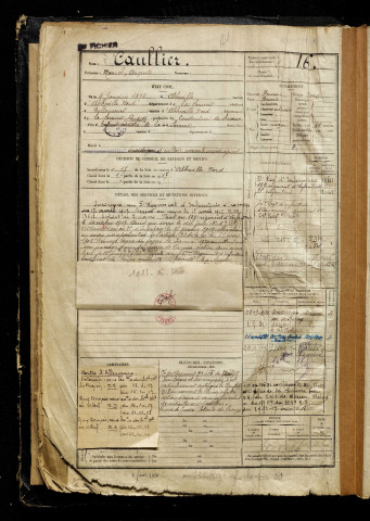 Caullier, Marcel Auguste, né le 04 janvier 1898 à Abbeville (Somme), classe 1918, matricule n° 16, Bureau de recrutement d'Abbeville