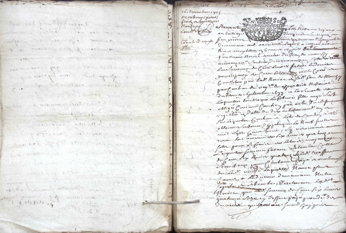 Etude de Me Nicolas Rouget à Amiens (étude n°5). Minutes de l'année 1705