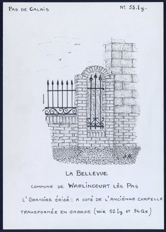 La Bellevue (commune de Warlincourt-lès-Pas, Pas-de-Calais) : oratoire érigé à côté de l'ancienne chapelle - (Reproduction interdite sans autorisation - © Claude Piette)