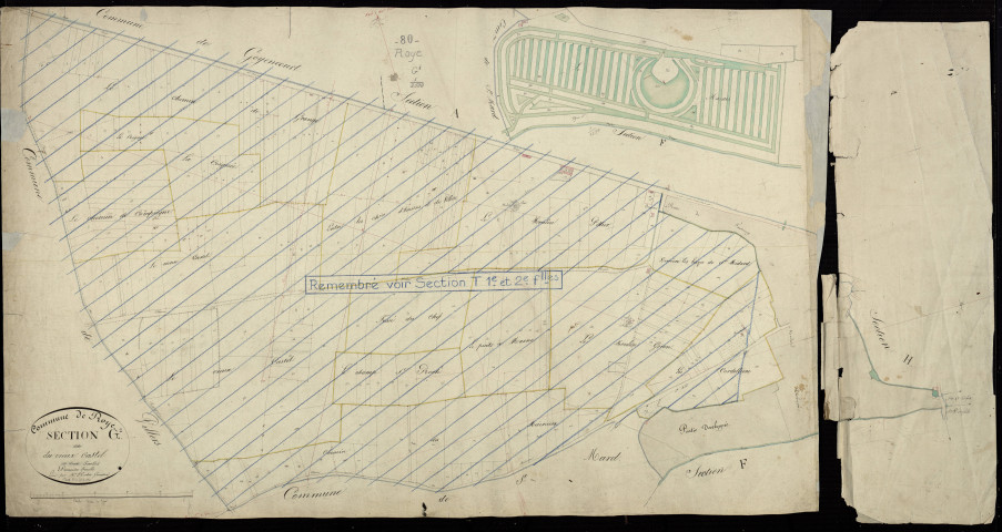 Plan du cadastre napoléonien - Roye : Vieux Castel (Le), G