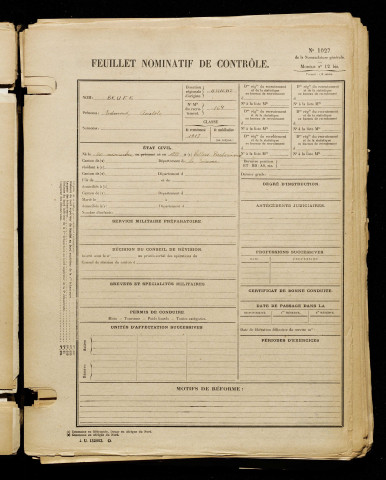 Beufe, Edmond Anatole, né le 20 novembre 1898 à Villers-Bretonneux (Somme), classe 1918, matricule n° 164, Bureau de recrutement d'Amiens