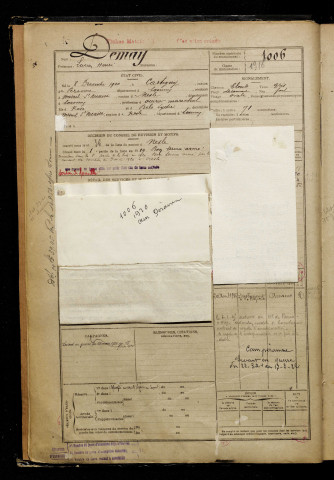 Demay, Lucien Henri, né le 08 décembre 1900 à Cartigny (Somme), classe 1920, matricule n° 1006, Bureau de recrutement de Péronne