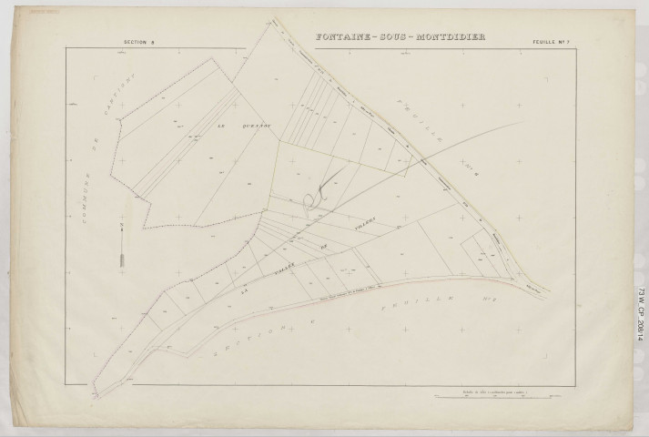 Plan du cadastre rénové - Fontaine-sous-Montdidier : section B7