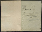Tirage au sort (arrondissement de Péronne) de l'année 1832