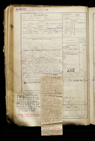 Demarcy, André Ernest, né le 02 février 1891 à Villers-Bretonneux (Somme), classe 1911, matricule n° 152, Bureau de recrutement d'Amiens