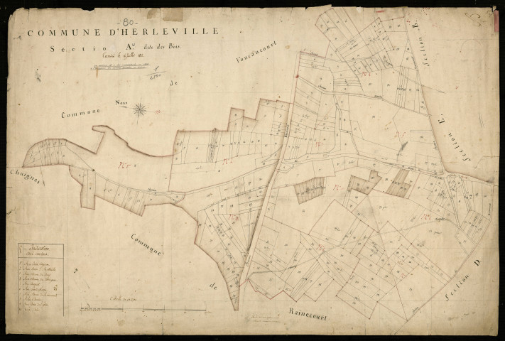 Plan du cadastre napoléonien - Herleville : Bois (Les), A