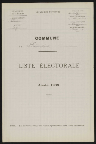 Liste électorale : Frémontiers