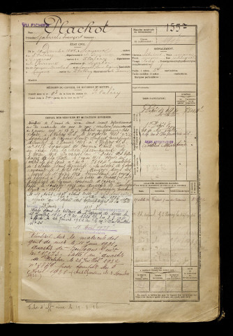 Plachot, Gabriel François, né le 19 décembre 1897 à Cayeux-sur-Mer (Somme), classe 1917, matricule n° 1557, Bureau de recrutement d'Abbeville