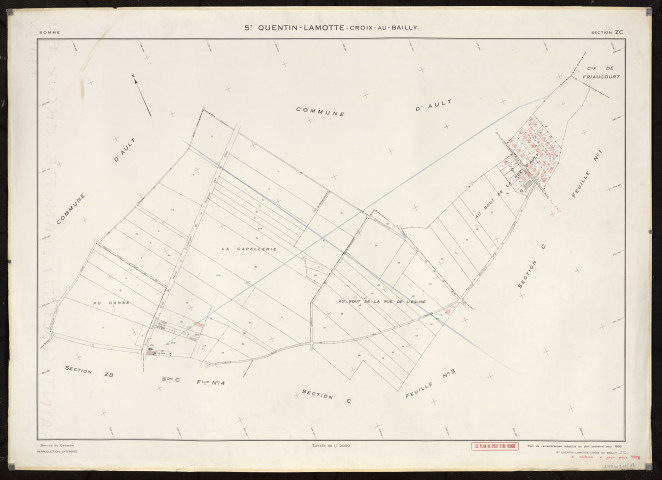 Plan du cadastre rénové - Saint-Quentin-Lamotte-Croix-au-Bailly : section ZC
