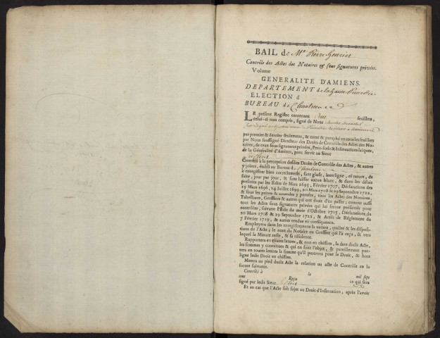 Contrôle des actes du bureau de Chaulnes pour la période du 11 juin 1759 au 5 décembre 1760