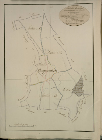 Plan du cadastre napoléonien - Bouquemaison : tableau d'assemblage