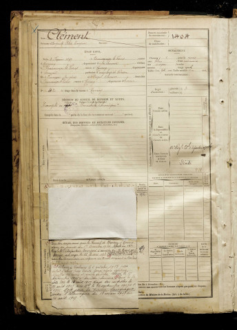 Clément, Auguste Félix Eugène, né le 08 février 1879 à Beaucamps-le-Vieux (Somme), classe 1899, matricule n° 1404, Bureau de recrutement d'Amiens
