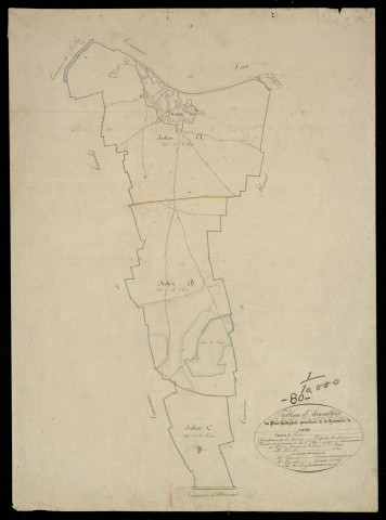 Plan du cadastre napoléonien - Vaires-sous-Corbie (Vaire) : tableau d'assemblage