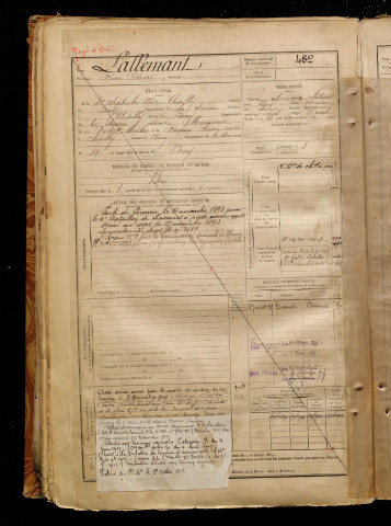 Lallemant, Henri Oscar, né le 30 septembre 1872 à Chipilly (Somme), classe 1892, matricule n° 482, Bureau de recrutement de Péronne