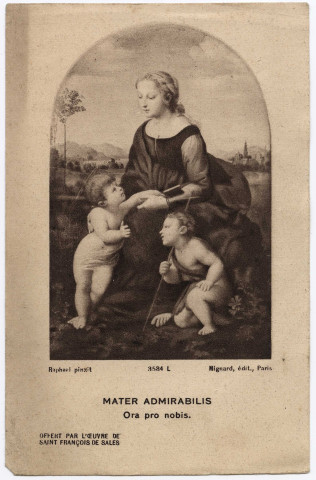 Mater Admirabilis. Ora pro nobis. Offert par l'oeuvre Saint-François de Sales