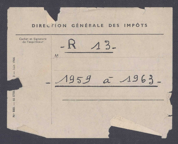 Table des successions et absences du bureau de Péronne (Reprise de la numérotation des tables du bureau de Roisel)