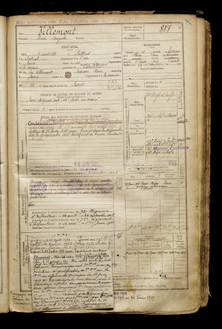 Villemont, Henri Auguste, né le 09 août 1881 à Paillart (Oise), classe 1901, matricule n° 817, Bureau de recrutement d'Amiens