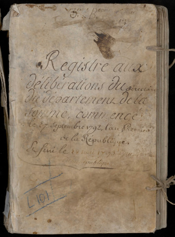 Délibérations et arrêtés du 3e bureau (Municipalités) : 27 septembre 1792-28 mai 1793