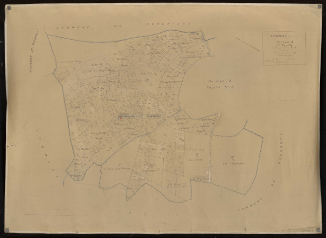 Plan du cadastre rénové - Ergnies : section A1