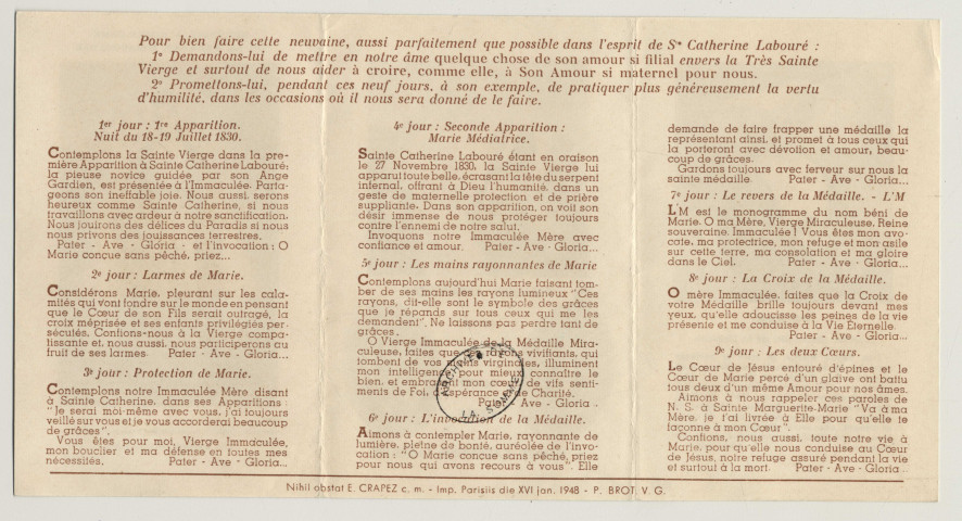 Ô Marie, conçue sans péché, priez pour nous qui avons recours à vous. Neuvaine à Notre-Dame de la médaille miraculeuse