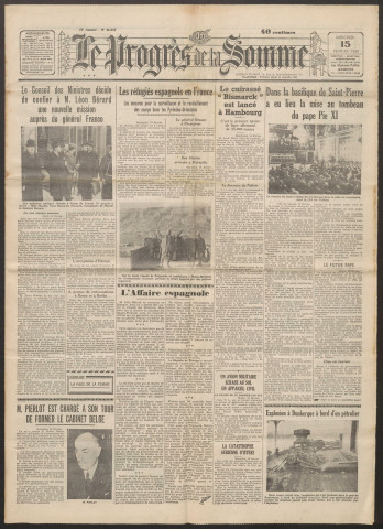 Le Progrès de la Somme, numéro 21697, 15 février 1939