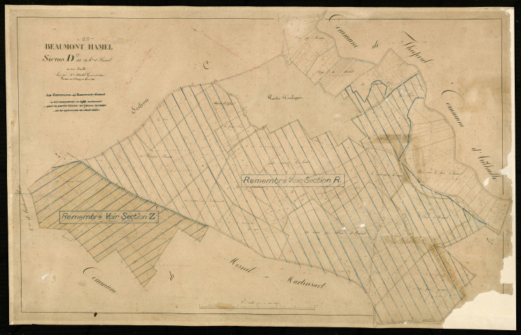 Plan du cadastre napoléonien - Beaumont-Hamel : Hameau d'Hamel (Le), D