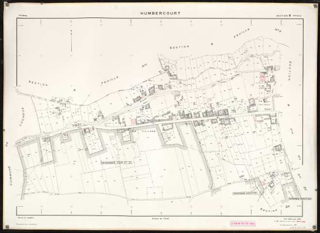 Plan du cadastre rénové - Humbercourt : section B2