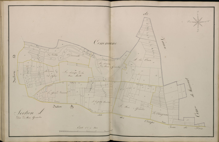 Plan du cadastre napoléonien - Atlas cantonal - Sailly-le-Sec (Sailly le Sec) : Bois Grossoles (Le), A