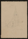 Etude. Beauval 28 septembre 1852, vue façade principale de l'église