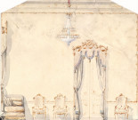 Château de M. Saint : dessin d'aménagement d'un salon par l'architecte Delefortrie