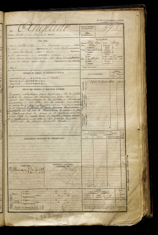 Anglade, Louis Jean Baptiste, né le 04 juillet 1899 à Tréport (Le) (Seine-Maritime), classe 1919, matricule n° 675, Bureau de recrutement d'Abbeville