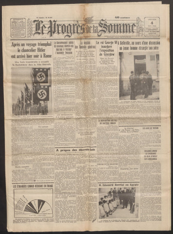 Le Progrès de la Somme, numéro 21412, 4 mai 1938