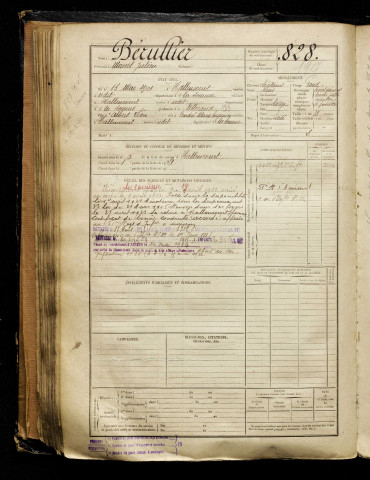 Bérullier, Marcel Julien, né le 13 mai 1901 à Hallencourt (Somme), classe 1921, matricule n° 828, Bureau de recrutement d'Abbeville