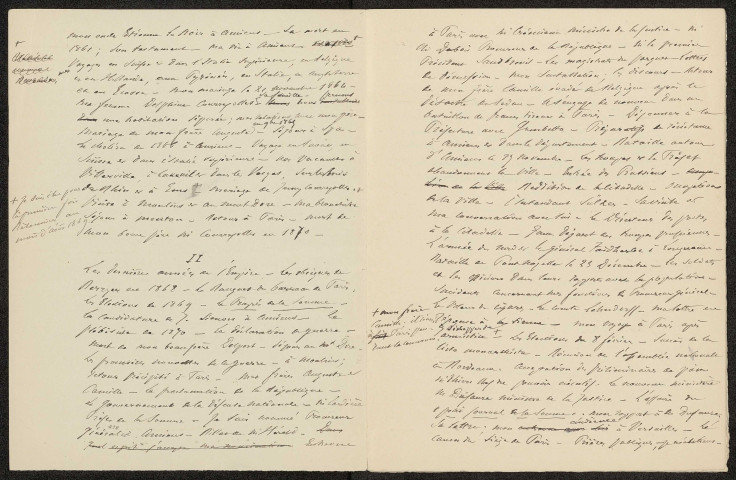 Mes souvenirs (1785-1896) par René Goblet, notice préliminaire (vie personnelle et familiale, vie politique), première épreuve et rédaction définitive