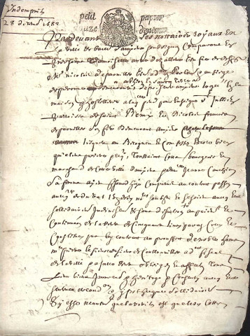 Etude de Me Jean Duval à Amiens (étude n°8). Minutes de l'année 1682