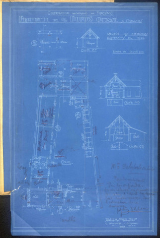 Chaulnes. Demande d'indemnisation des dommages de guerre : dossier Dupuis Octave