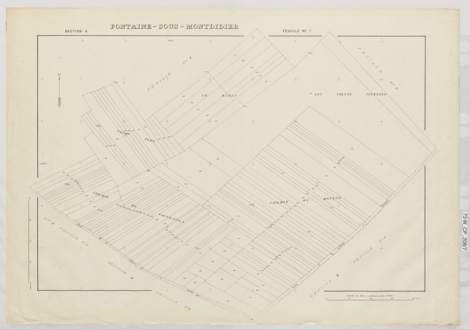 Plan du cadastre rénové - Fontaine-sous-Montdidier : section A7