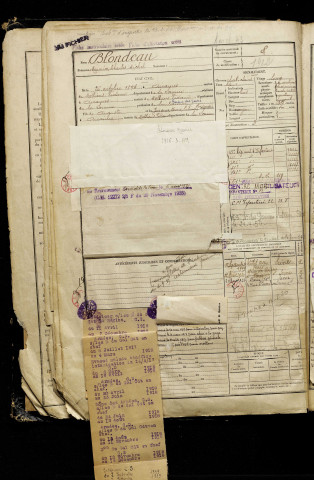 Blondeau, Maurice Charles Michel, né le 26 octobre 1896 à Airaines (Somme), classe 1916, matricule n° 8, Bureau de recrutement d'Amiens