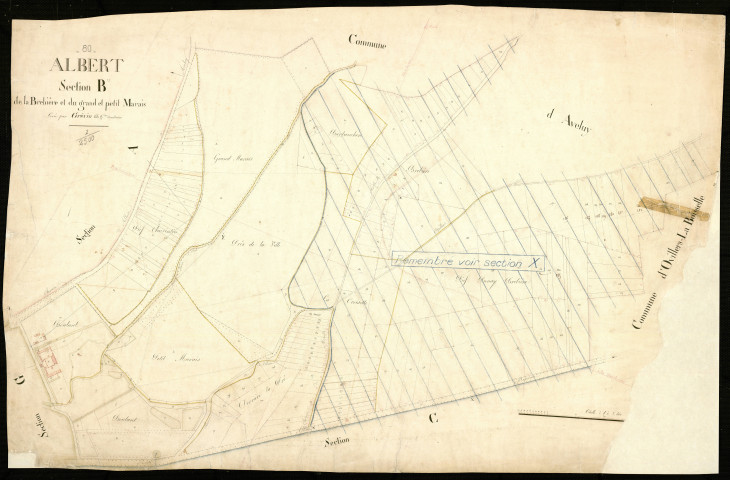 Plan du cadastre napoléonien - Albert : Brebière (La) ; Grand Petit Marais (Le), B