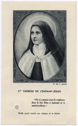 Sainte Thérèse de l'Enfant Jésus