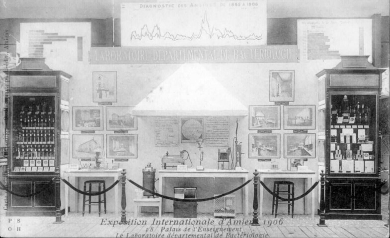 Exposition Internationale d'Amiens 1906 - Palais de l'Enseignement - Le Laboratoire départemental de Bactériologie