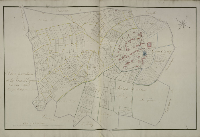 Plan du cadastre napoléonien - Ergnies : Ouest (L') ; Nord (Le) ; Chef Lieu (Le), A, B et C